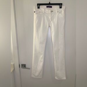 Victoria Beckham Women's Straight Leg White Denim Star Jeans